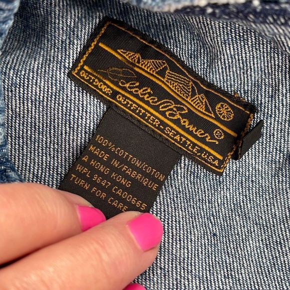 1987 Eddie Bauer 37” inseam size med high waisted  jeans.  Boot cut  & generous - Picture 10 of 11